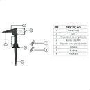 Luminária Espeto Jardim Super Led Energia Solar